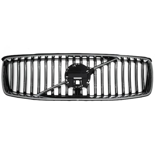 V12139 - Volvo xc90 2019 глухая передняя решетка черный/хром + отверстие для камеры