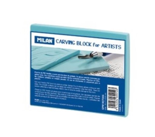 Блок ліногравюри Мілан 9 х 7 см синій