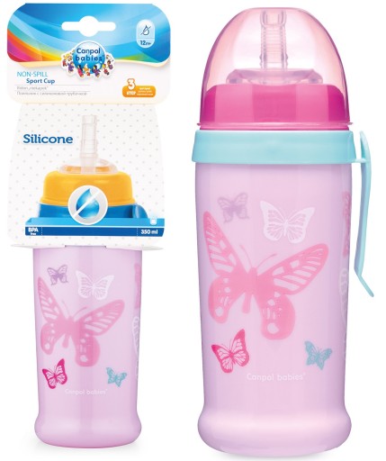Чашка-непроливайка Canpol Babies Butterfly, рожева