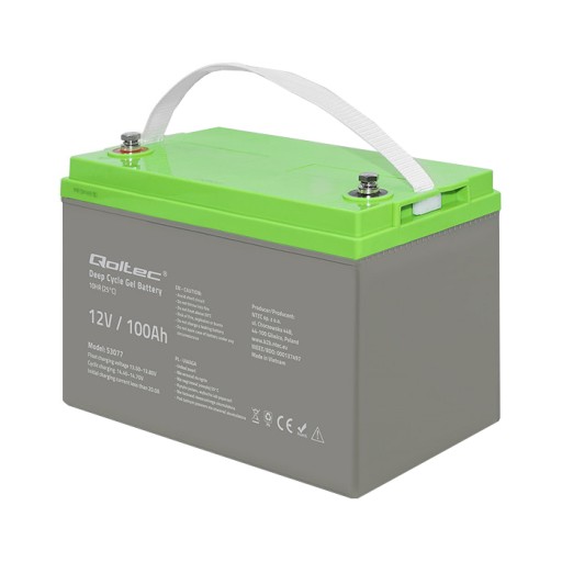 Гелевий акумулятор глибокого розряду qoltec longlife 12v 100ah 12 років