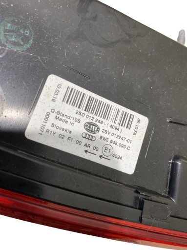light left rear part LED to the bonnet AUDI A4 B9 sedan EUROPA 8W5945093C