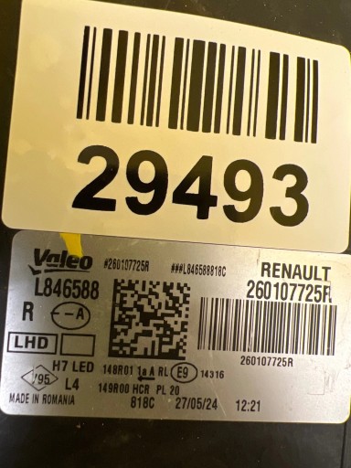 Licht rechts vorne Dacia Duster III Full Led 2024- 260107725R