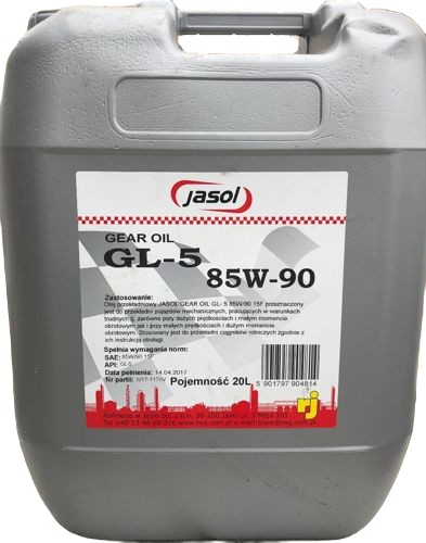 Масло трансмиссионное jasol gl-5 85w90 упаковка 20 л