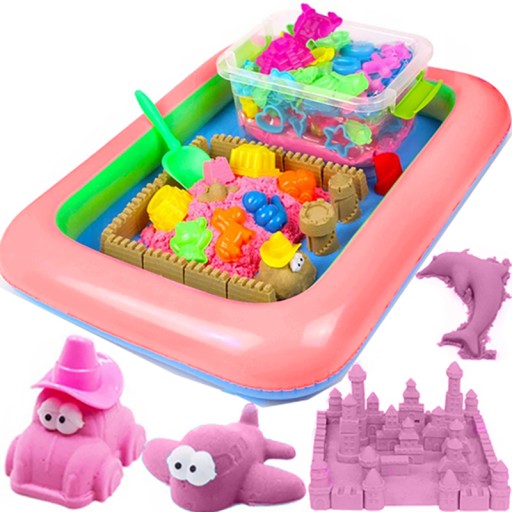 ПІСОК КІНЕТИЧНИЙ 3кг ФОРМИ + БАСЕЙН ПІСОЧНИЦЯ