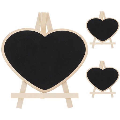3 szt. Mała tablica kredowa na biurko w kształcie serca