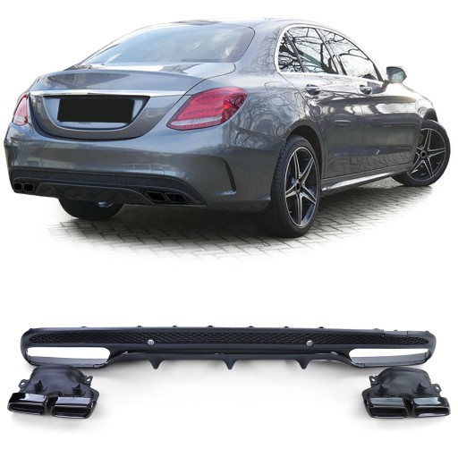 Диффузор бампер MERCEDES C W205 (13-18) C63
