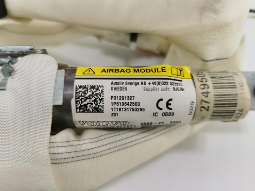Dachvorhang Airbag POWIETRZNA rechts VOLVO V40 II P31291327