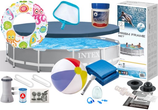 Круглий каркасний басейн Intex 366 х 366 см