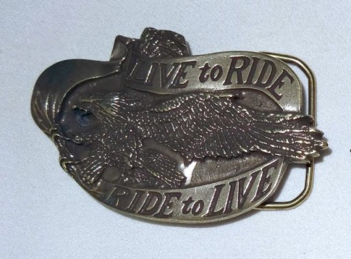 Пряжка коричневого Орла с поясом Live to ride.