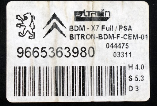 CITROEN C5 III module seat control unit left driver´s 9665363980