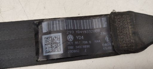 tension belt safety right front VW Passat B6 2,0 TDI CR