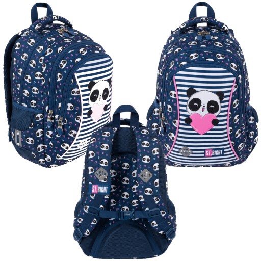 Рюкзак шкільний багатокамерний St.Right Love Panda 20 л
