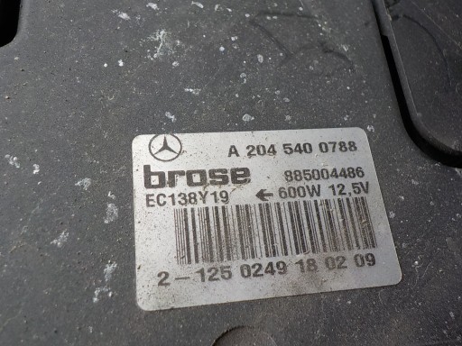 MERCEDES KLASA C (W204) 2.2 CDI ORG ventilátor modul chladiče A2045400788