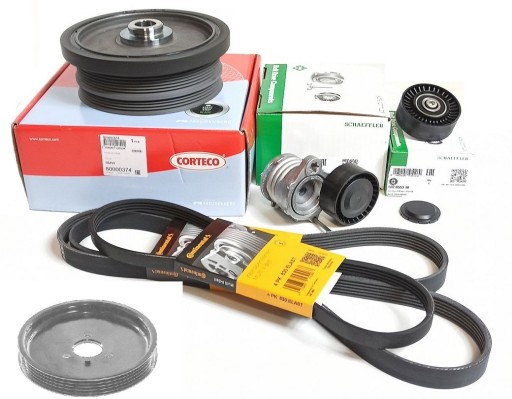 80001996 - Роликовый ремень вала шкива bmw e90 e91 320d + помпа и гидроусилитель руля