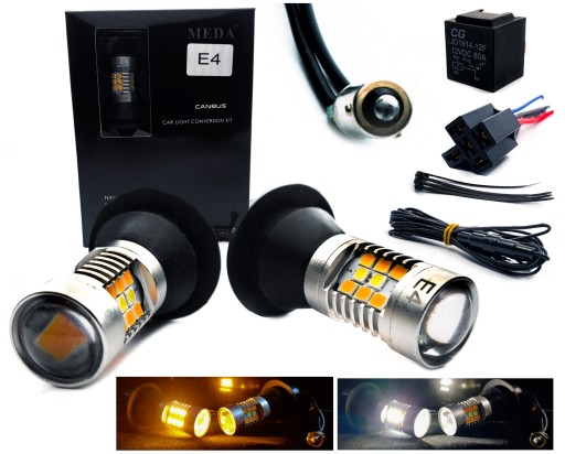 2w1 BAY9S - Поворотники + денні ходові вогні LED 2в1 DRL H21W 64136