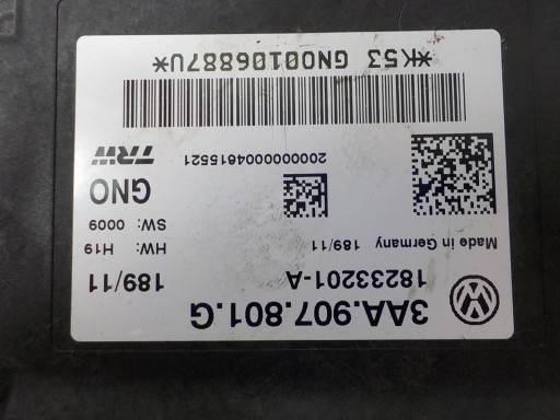 VOLKSWAGEN PASSAT B7 upravljačka jedinica komfora 3AA907801G 18233201-A TRW