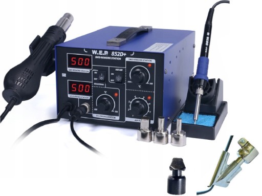 WEP 852D+ МАШИНА ДЛЯ СВАРКИ ПЛАСТИКОВ +3 СОПЛА + ЧУШКА, ЖЕЛЕЗ