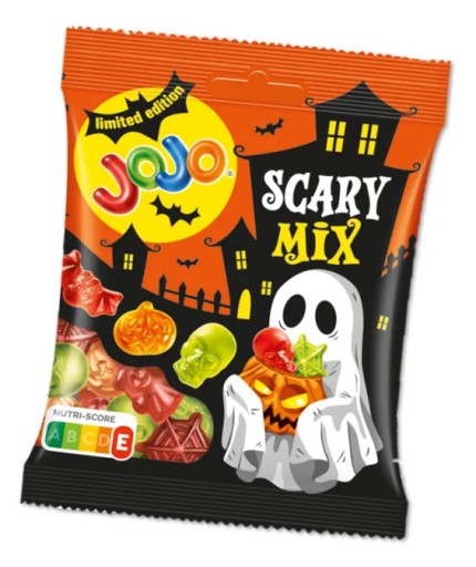 Nestle Jojo Scary Mix Żelki Owocowe Smaki Czaszki Dynia Nietoperz