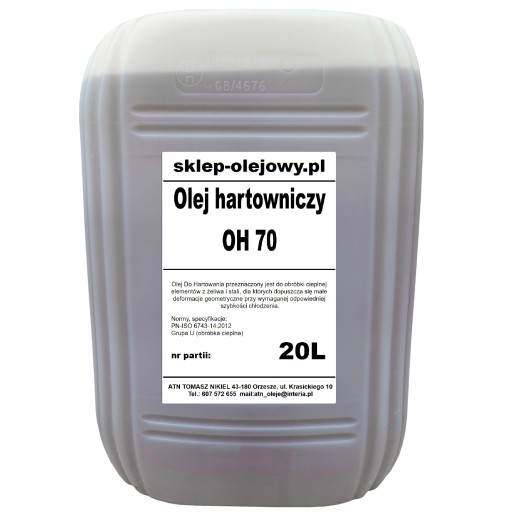 МАСЛО ДЛЯ ЗАГАРТУВАННЯ OH 70 20L