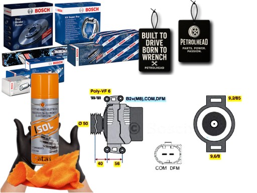 BOS0 986 - Генератор bosch 13154000280 131540002 14154070280 #petrolhead pro+ kit4