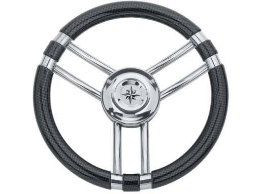0201013 - 3-СПИЦЕВЫЙ РУЛЬ CARBON 350MM ДЛЯ ЛОДКИ / ЯХТЫ