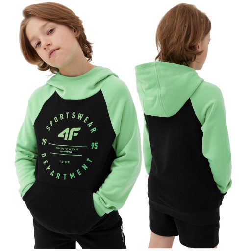 Дитячий світшот 4F 4FJSS23TSWSM221-20S розмір 146 чорно-зелений