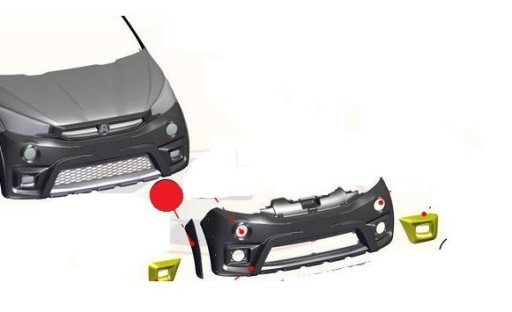 761BS018 - ПРАВАЯ БОКОВАЯ НАКЛАДКА БАМПЕРА AIXAM CROSS EMOTION