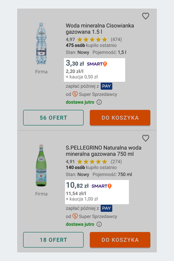 zrzut ekranu: widok kaucji na liście produktów.png