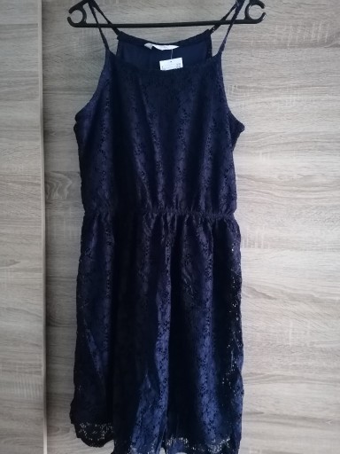 Сукня H\u0026M, розмір 170, темно-синя, мереживо. 