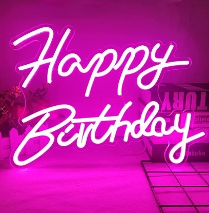 Неонове привітання з днем \u200b\u200bнародження вісімнадцятирічного дня народження 42х30