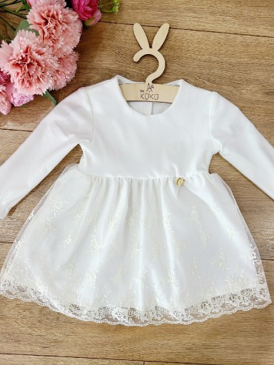 Сукня для хрещення Bella з мереживом з фатину 56 розмір