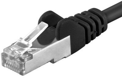 Krížový kábel PremiumCord CAT6a S-FTP, RJ45-RJ45, AWG 26/7 0,25m čierny