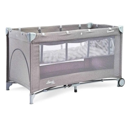 Дорожнє ліжечко Caretero 60 х 120 см відтінків сірого і сріблястого