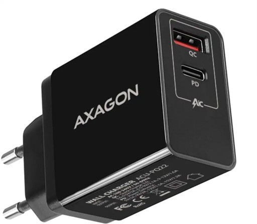 Axagon ACU-PQ22 nabíjačka pre mobilné zariadenia Vnútri Čierna