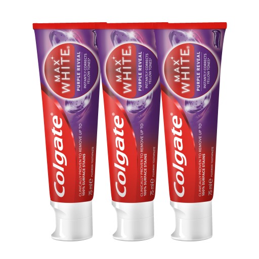 Zubná pasta Colgate Whitening Max White Purple Reveal 3 x 75 ml