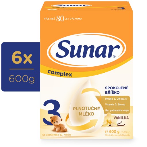 Sunar Complex 3 vanilka, 6x 600g