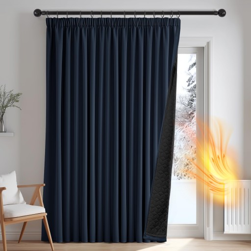 Deconovo Thermal Blackout Curtain Cold czarny/czerwony