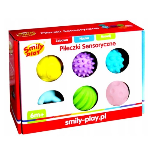 Smily Play miękkie piłeczki sensoryczne dla maluszka zestaw 6 szt