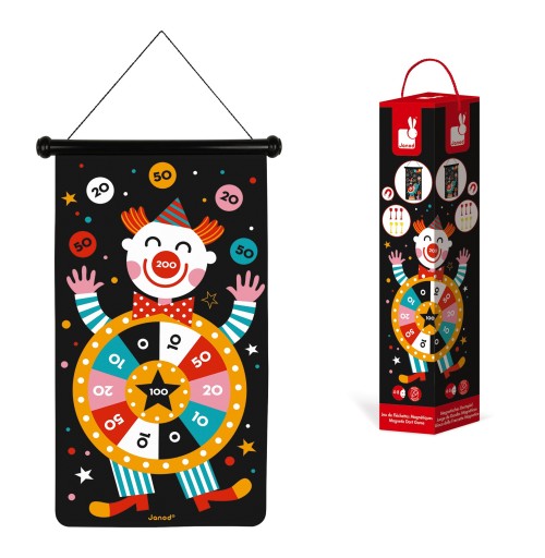 Janod - Circus Theme Magnetic Dart Game - Recto/Verso - Skill Game - Learni
