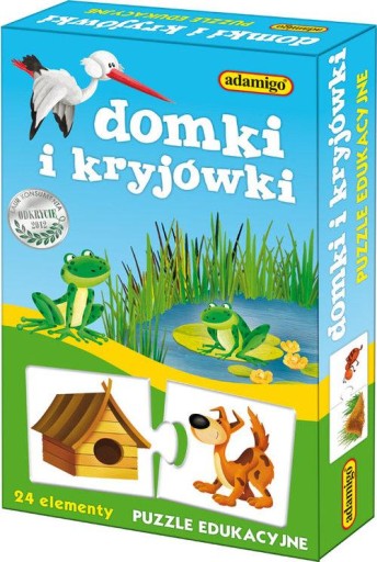 Puzzle Adamigo 24 elementów Puzzle edukacyjne Domki i kryjówki