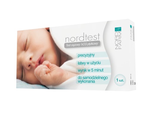 Test ciążowy NORDTEST HCG płytkowy szybki wynik 1 sztuka