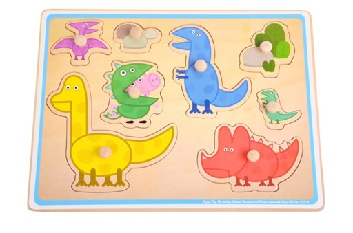 Puzzle drewniane HH Poland Świnka Peppa Dinozaury 8 elementów