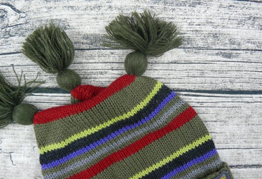 NEXT CZAPKA CHŁOPIĘCA CZAPECZKA PASKI POMPON 3-6 M