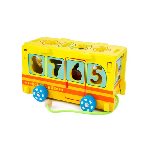 Drewniany Autobus Sorter z cyferkamii kolorowy 411