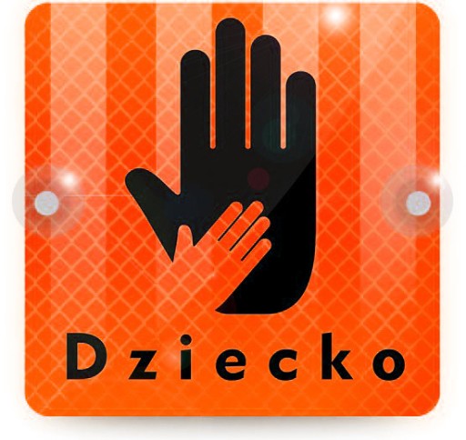 DZIECKO ODBLASK ORANGE NA AUTO PRZYSSAWKI