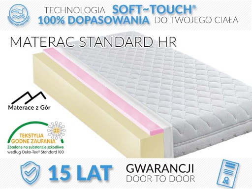 Materac EuroMattress STANDARD średnio - twardy 120 x 70 x 14 cm