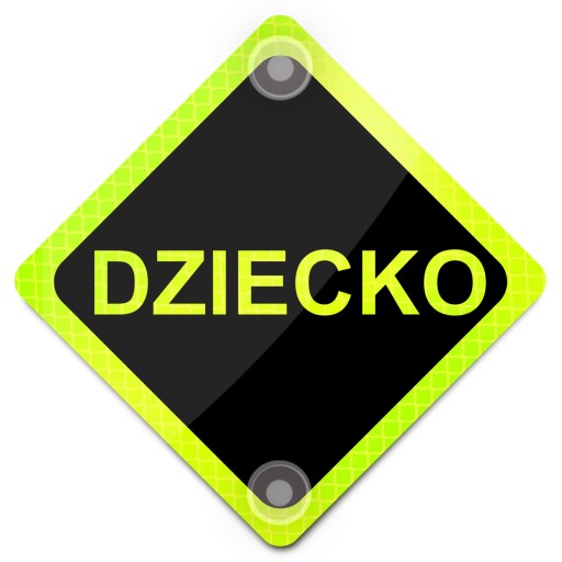DZIECKO NEON ODBLASK NA AUTO SAMOCHÓD PRZYSSAWKI