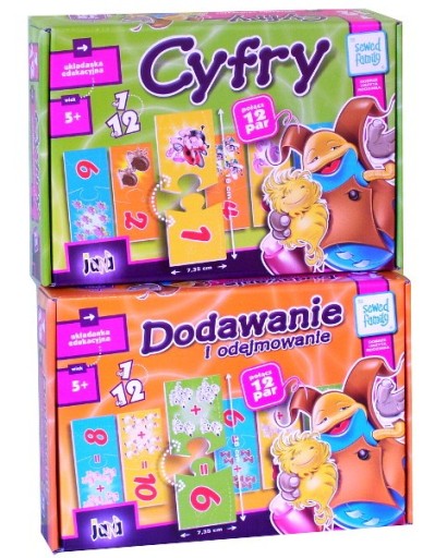 Gra edukacyjna Jawa UKŁADANKA CYFRY -, + do 10