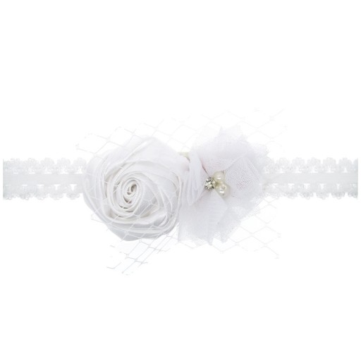 Urocza Opaska Roczek Urodziny 2 kwiatki od 36 cm