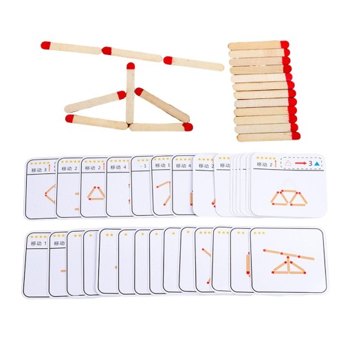 Drewniane zapałki Puzzle gry Montessori